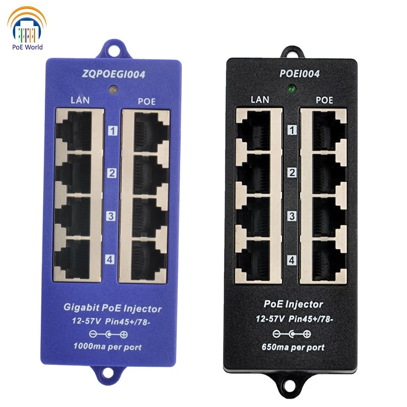 POE العالم 4 ميناء محول تغذية الطاقة عبر شبكة إيثرنت 10/100/1000 ميغابت في الثانية PoE لوحة التوصيلات 802.3af Midspan حاقن ل 24 فولت السلبي MikroTik Unifi #1