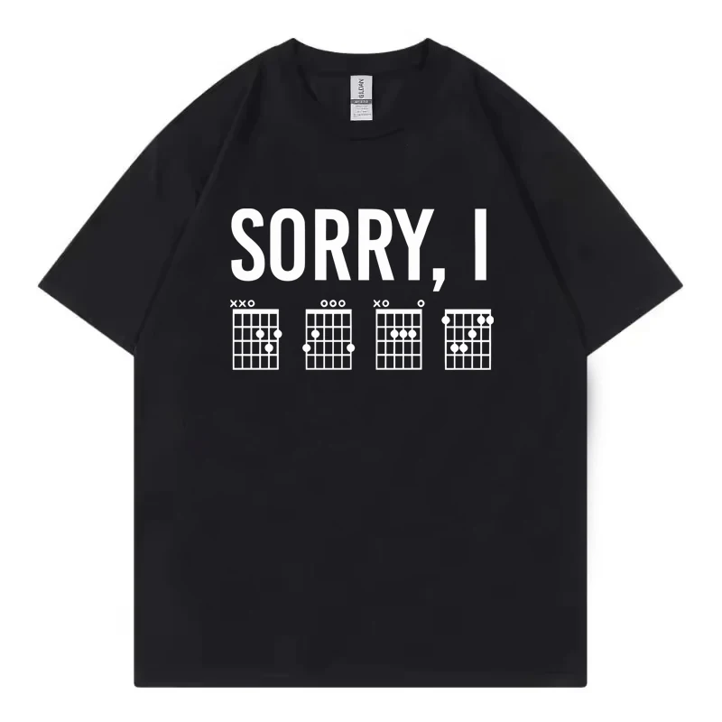 Sorry I DGAF Funny Guitar Chords Hidden Message Funny Guitar Music Gifts T-Shirt Cute Tops Plain T Shirts Men Clothing Top Tees