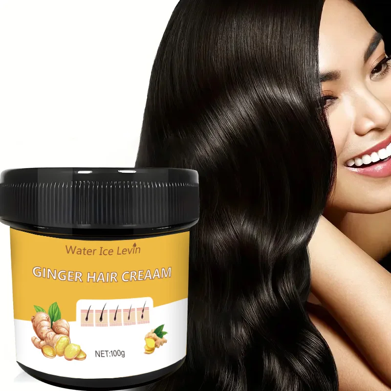 Ginger-Scented Hair Cream, a Moisturizing Scalp Massage Conditioner with Natural Ginger Extract, Nourishes and Soothes Dry Hair, Suitable for Normal Hair Types