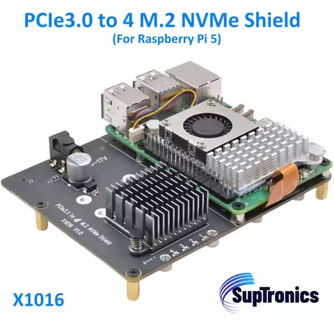 PCIe3.0 to 4 M.2 NVMe shield for Raspberry Pi 5