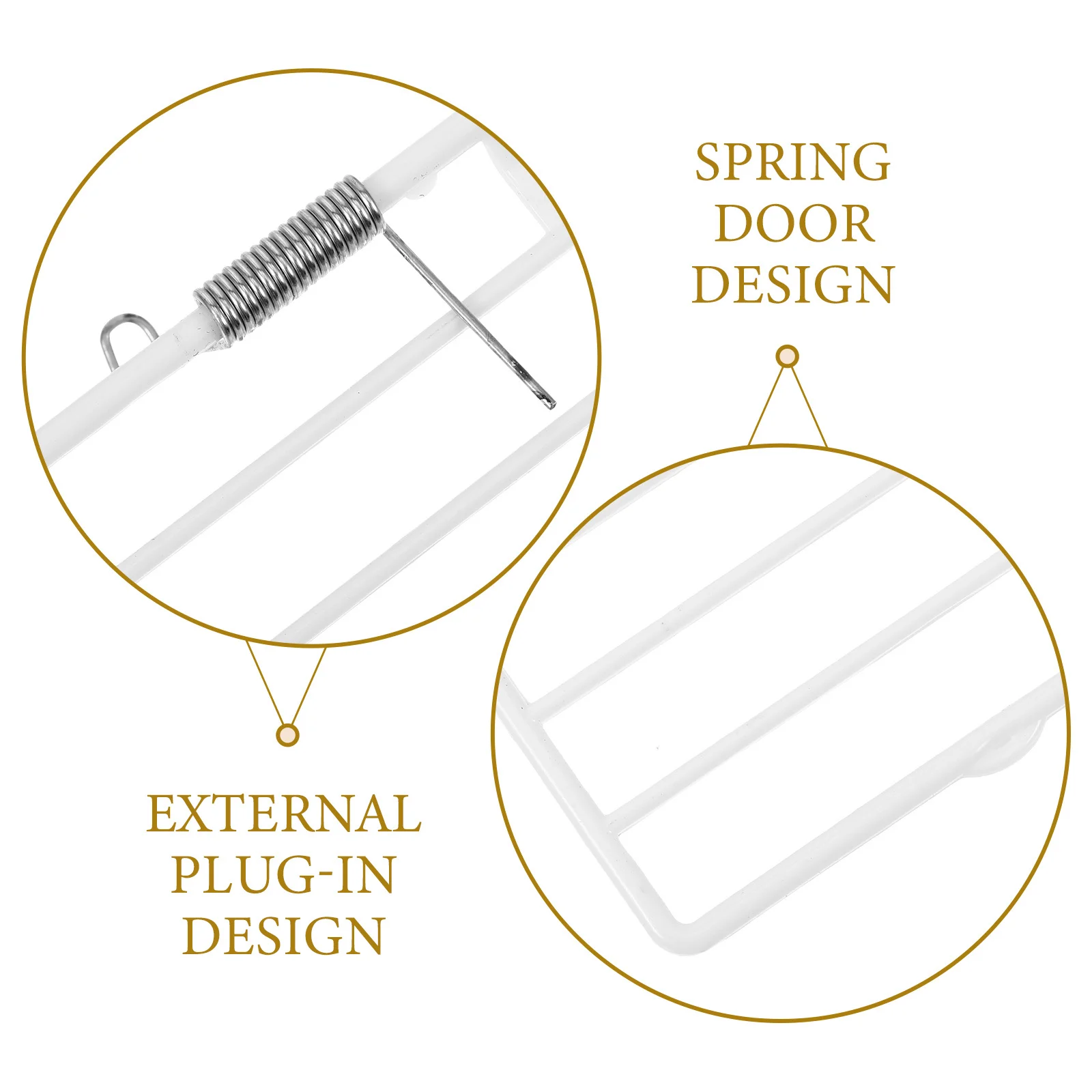 

3pcs Bird Cage Door Accessories Food Box Fixed Door Spring Wires Replacement Horizontal Cages Durable Plastic Easy Installation