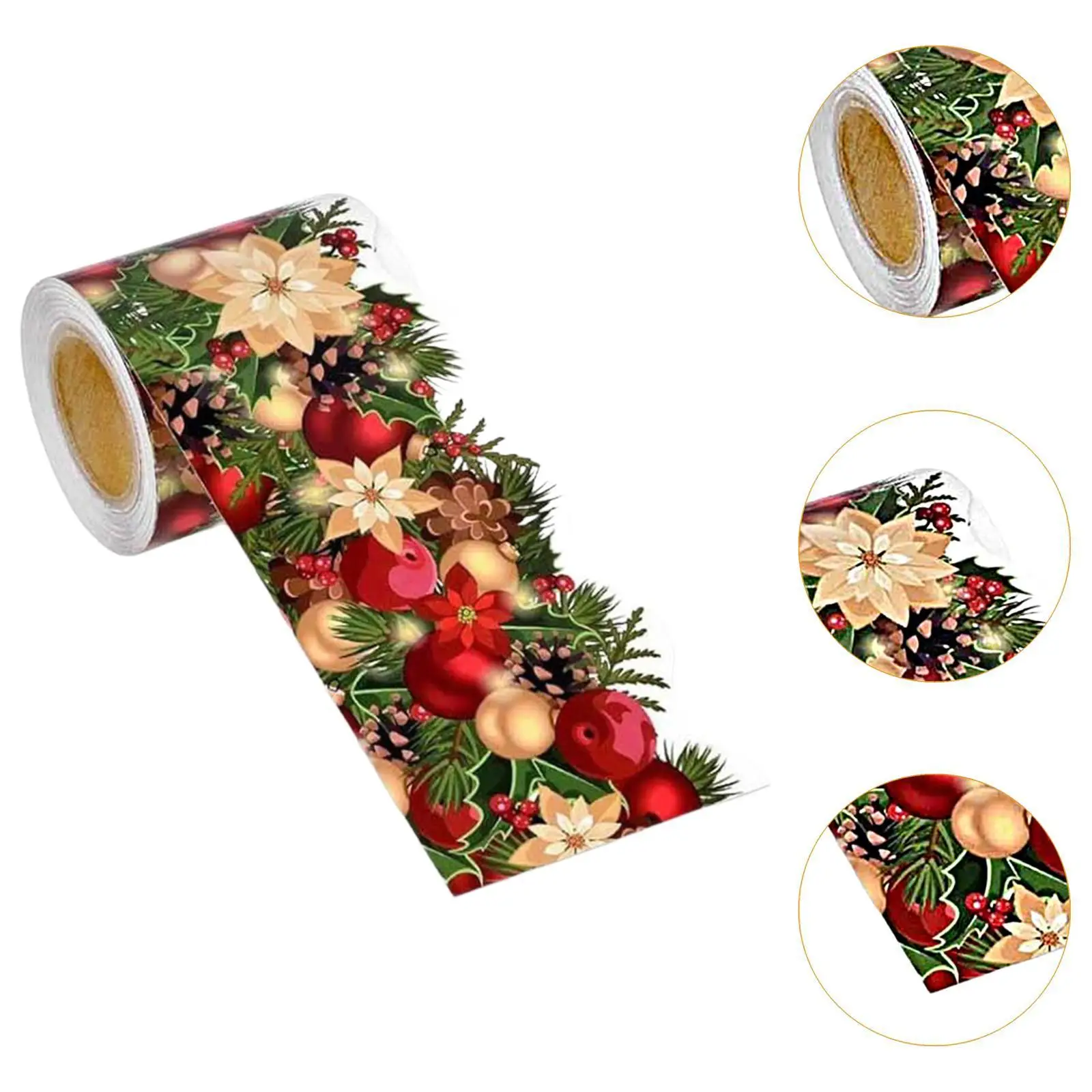Holiday Border Sticker for Christmas Party Decoration Self Adhesive Paper Trim for Door Window Wall Craft