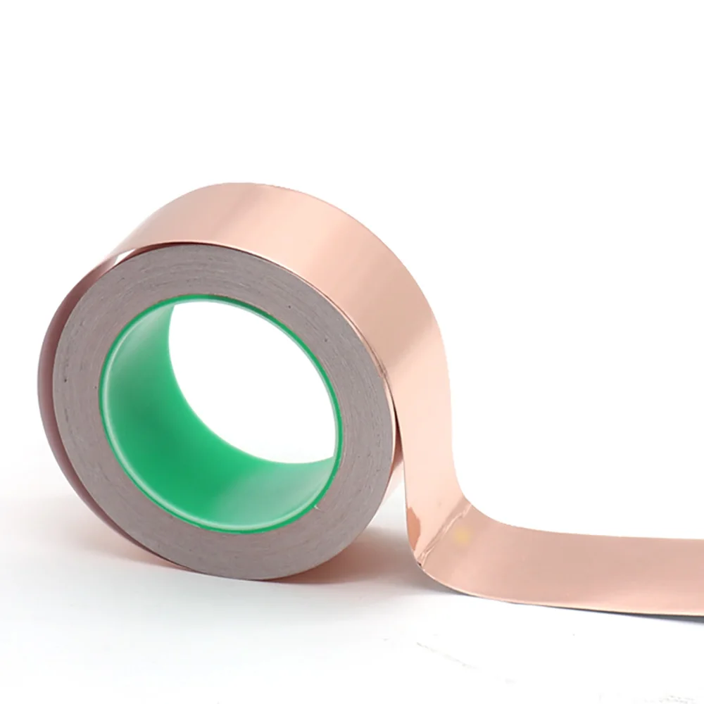 Double Sided Conductive Copper Foil Tape 30M 5-30mm EMI Shield Anti Static Mask Tape Electronic Circuit Repair Adhesive Tape