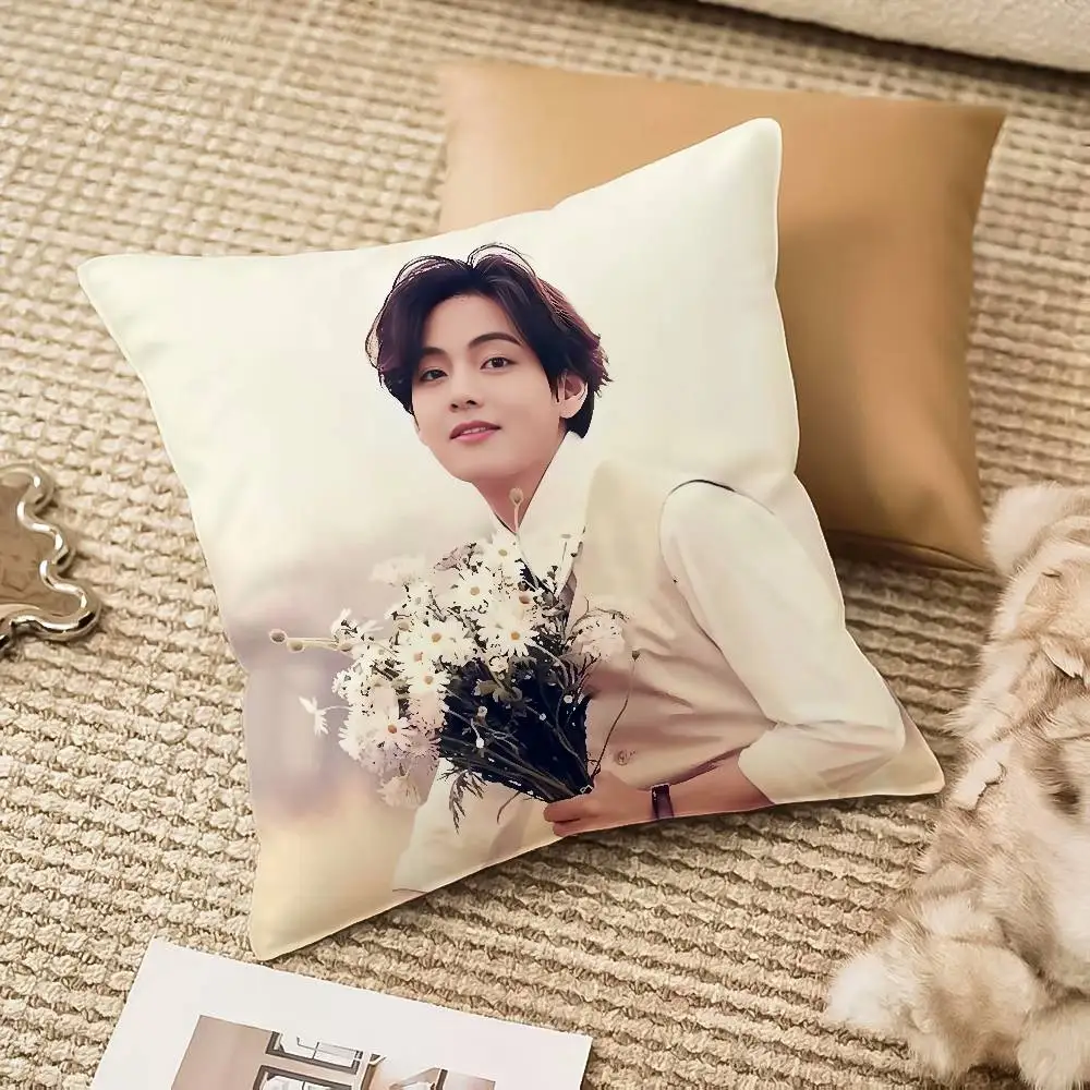 كيس وسادة كارتون K-Kim TaehyungS مضاد للغبار وسحاب غير مرئي لسرير الأريكة #2