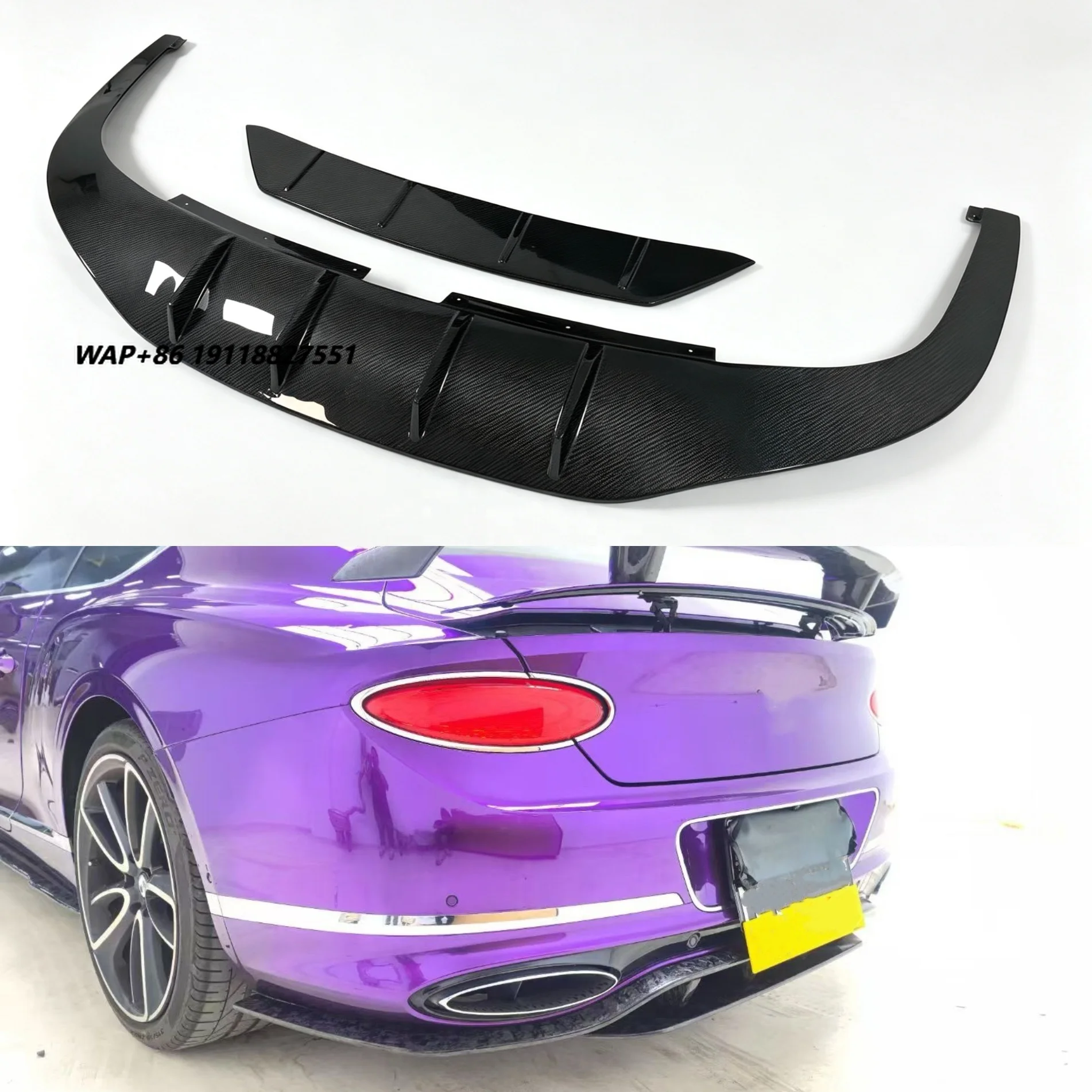 For Continental Convertible 2019 Carbon Fiber MSY Style Body Kit Rear Bumper Lip Rear Diffuser Factory Direct