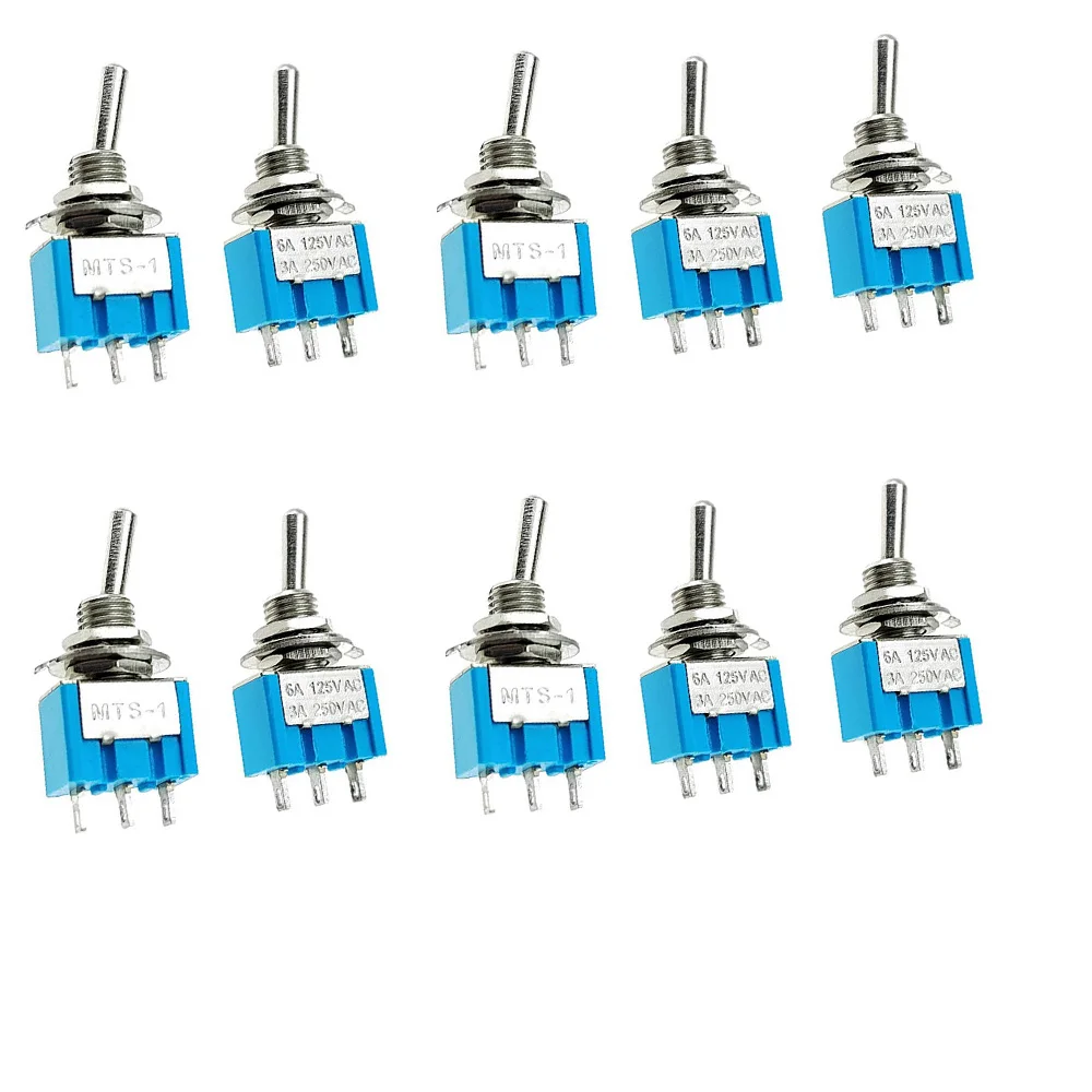 for durable Miniature for toggle Switches 250VAC/6A 3A 3Pin 6mm On-on SPDT Switch Switches for toggle 1/4\