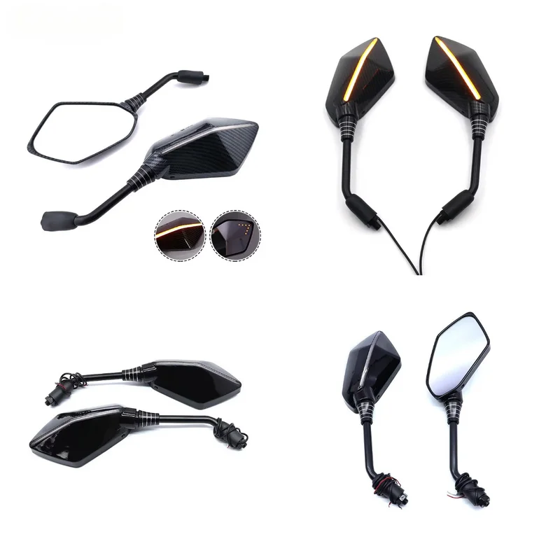 8MM 10MM Motorcycle Rear View Mirror with LED Turn Signals Universal Rearview Side Mirrors Accessories for KTM 125 Duke Piaggio