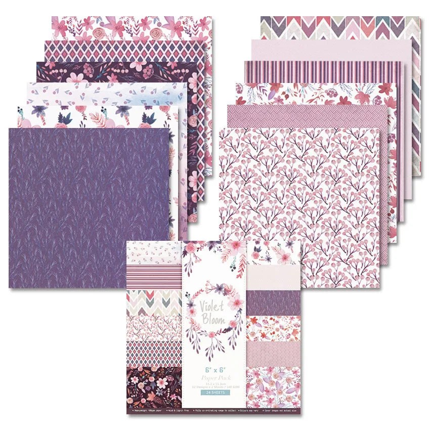 24 /12 Sheets Scrapbook Paper 15x15cm (6x6\