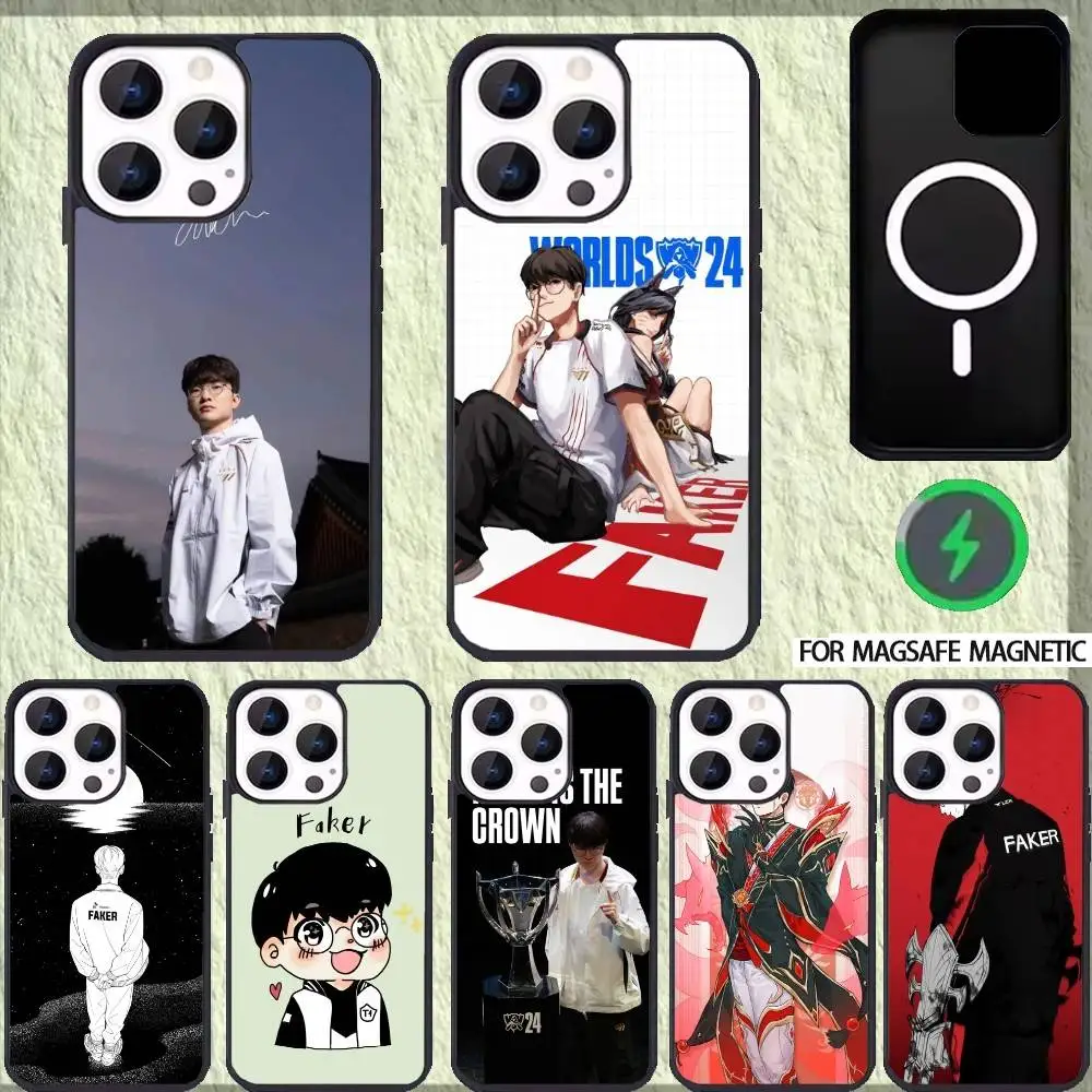 

S-SKT T1 F-Faker Phone Case For iPhone 17,16,15,14,13,12,Plus,Pro,Max for Magsafe Magnetic Wireless Charging