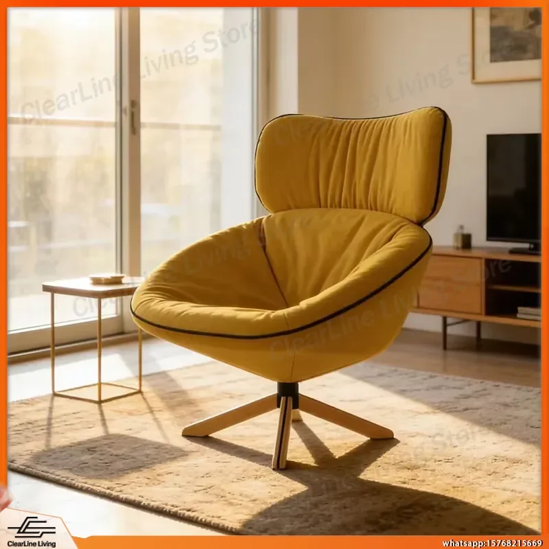 

Modern Rotating Leisure Chair Single Sofa Fabric Upholstered Living Room Lounge Chair Recliner for Home Hotel Apartment