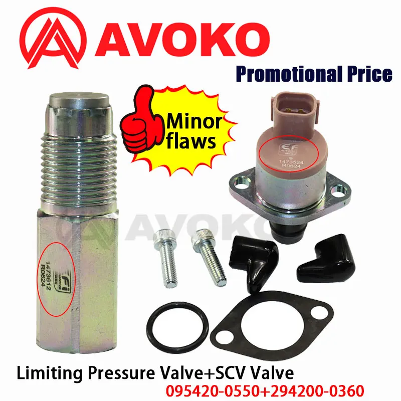 

Relief Limiter Pressure Valve + Fuel Injector Pump Metering Pressure Suction Control Valve SCV 095420-0550 294200-0360