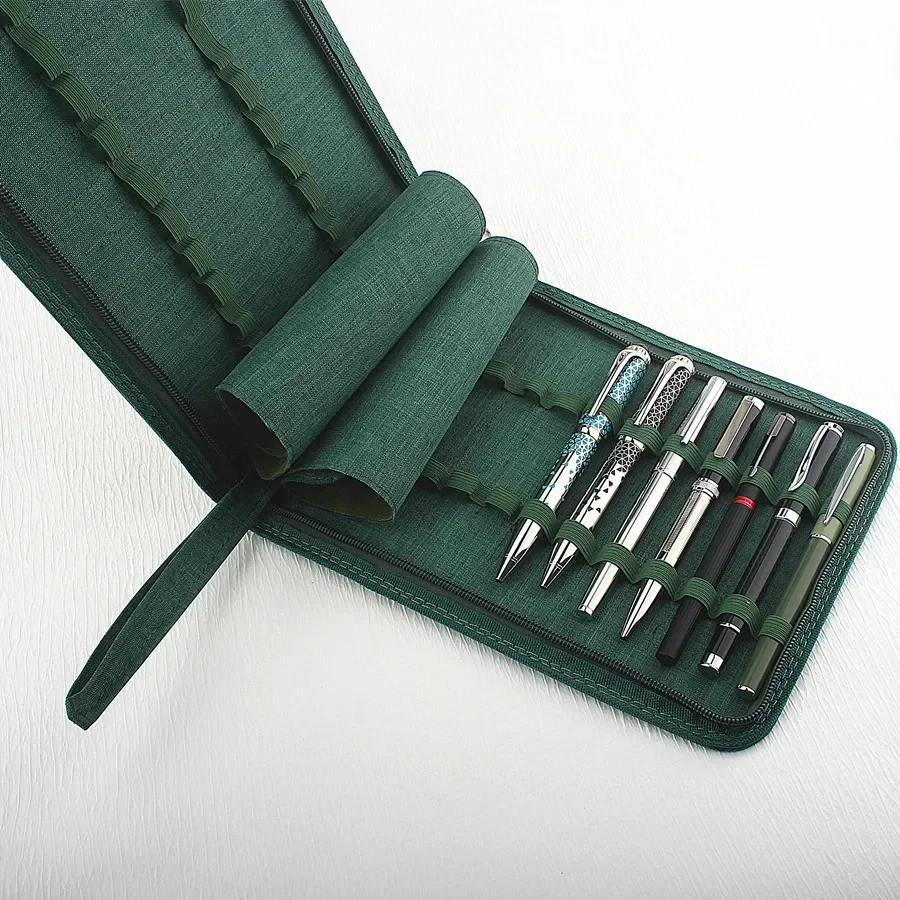 

48 /24/10 Slots Zipper Pen Capacity Fountain Pencil Case High Appearance Container Bag Waterproof Multifunctional Pen Storage