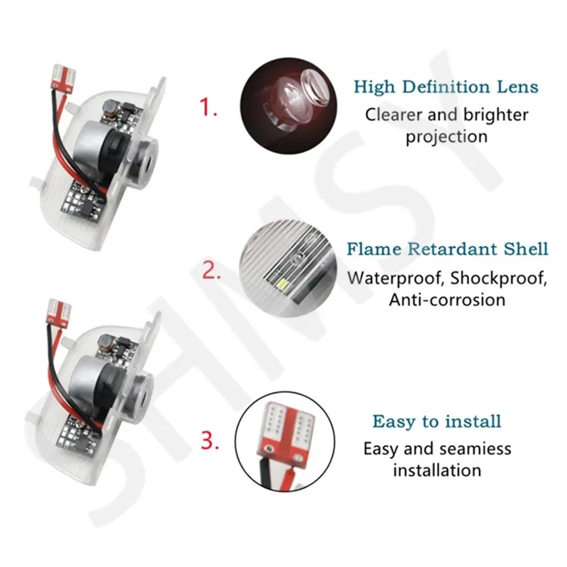 2 Stück LED-Autotür-Willkommenslicht, Ghost Shadow Courtesy Lamp Projektor Zubehör für Accord 9. und 10. Generation 2014-2022 2019 2020 2021 – Detail 3