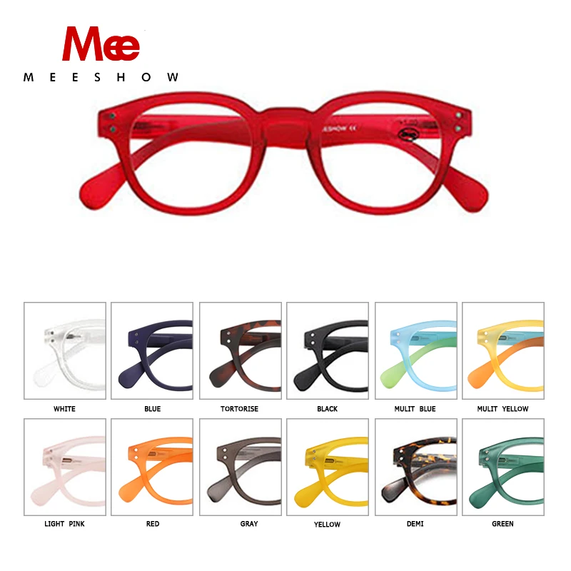 Meeshow Brand Reading Glasses Women\'s stylish Glass Frame vintage Eyeglasses Men\'s Trend Round gafas readers +1.75 +2.5 1513