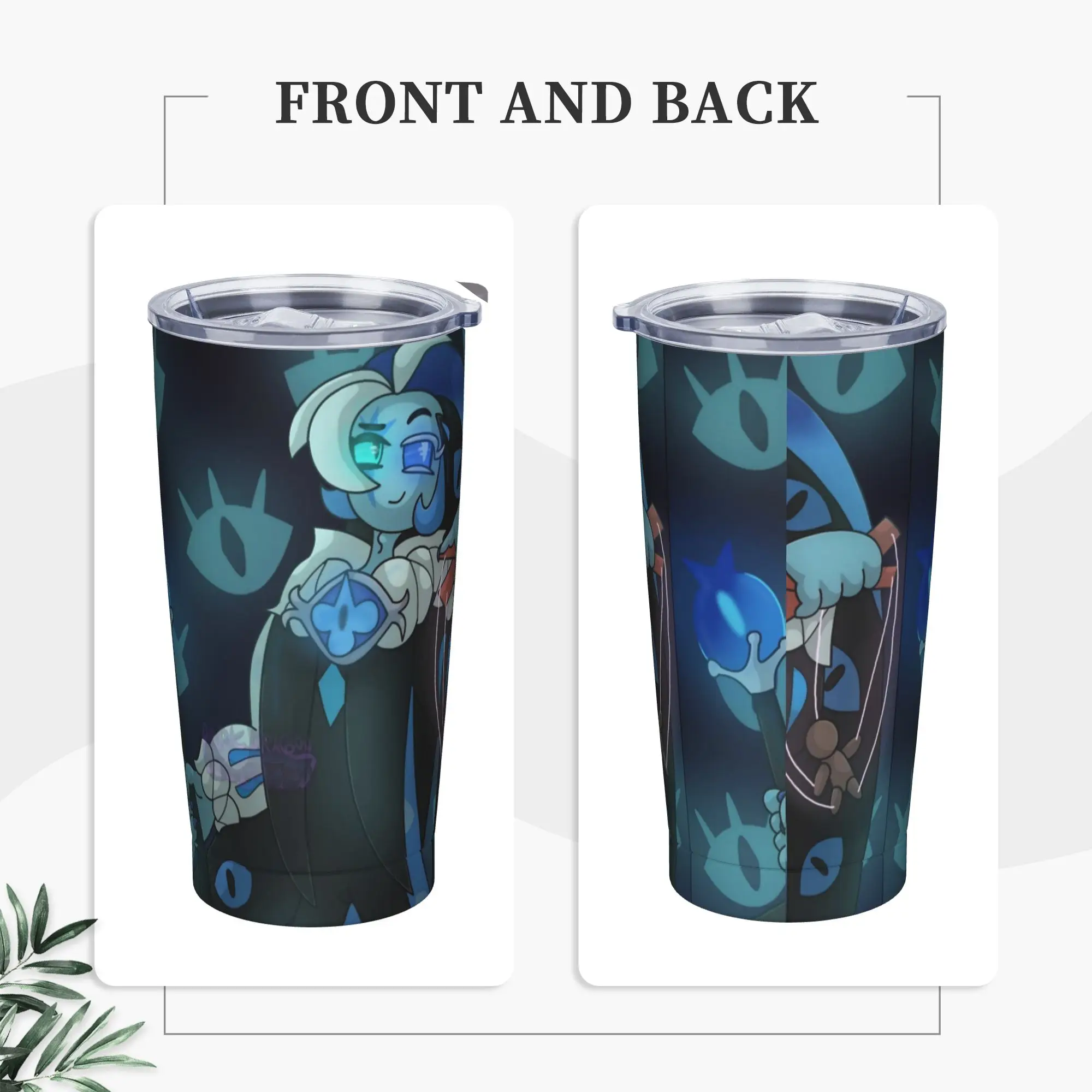Blue Shadow Milk Cookie Run Kingdom Insulated Tumbler with Straws Lid  Vacuum Coffee Mugs Outdoor Portable  Bottle Cup, 20oz