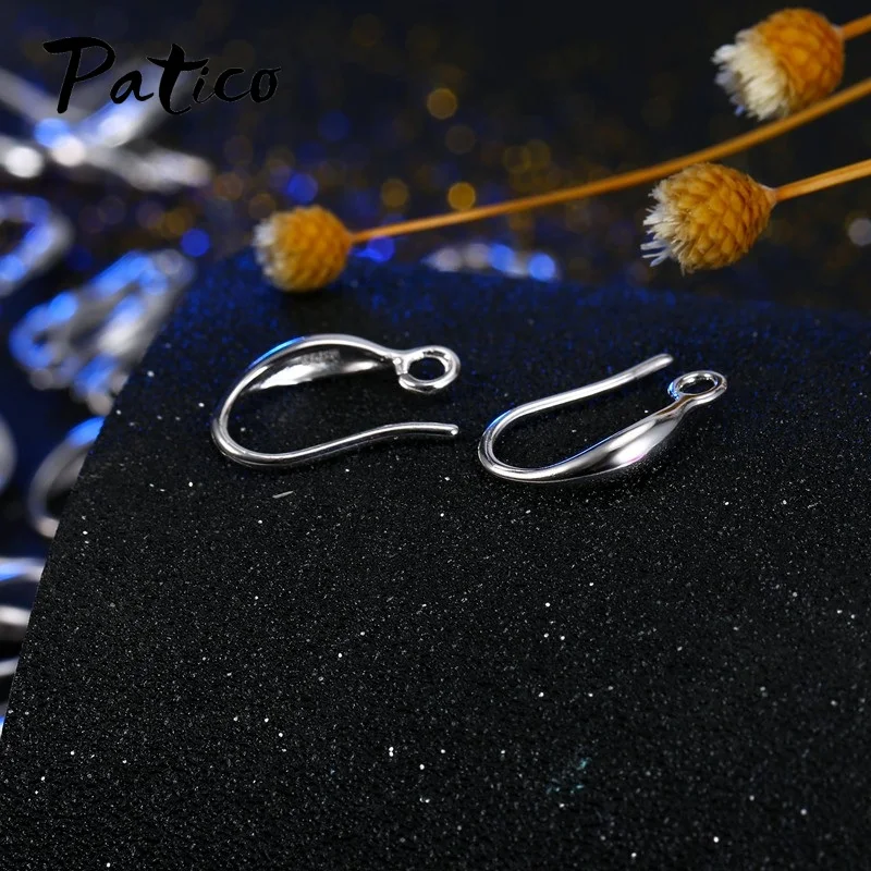 10 unids/lote DIY pendientes hallazgos pendientes cierres ganchos accesorios Plata de Ley 925 accesorios para hacer joyas gancho Earwir