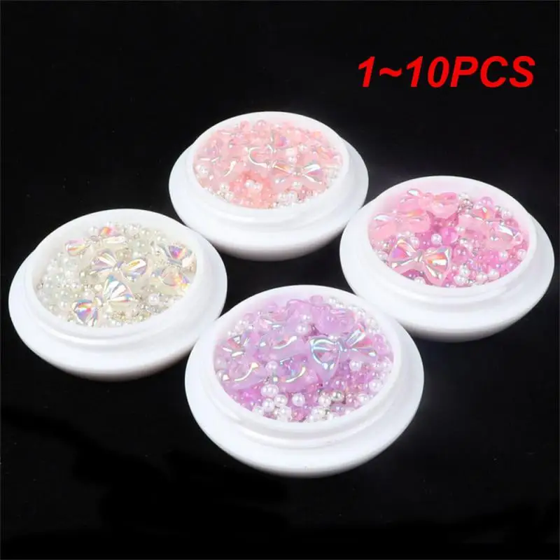 1~10PCS Colored Ab Crystal Flower Butterfly Nail 3d Butterfly Pattern Color Laser Nail Lightweight And Durable