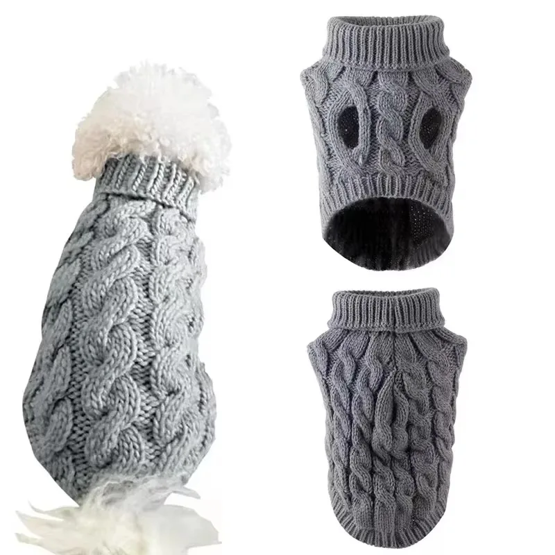 

Winter Dog Clothes Chihuahua Soft Puppy Kitten Kitten High Collar Solid Color Design Sweater Fashion Clothing for Pet Dogs Cats