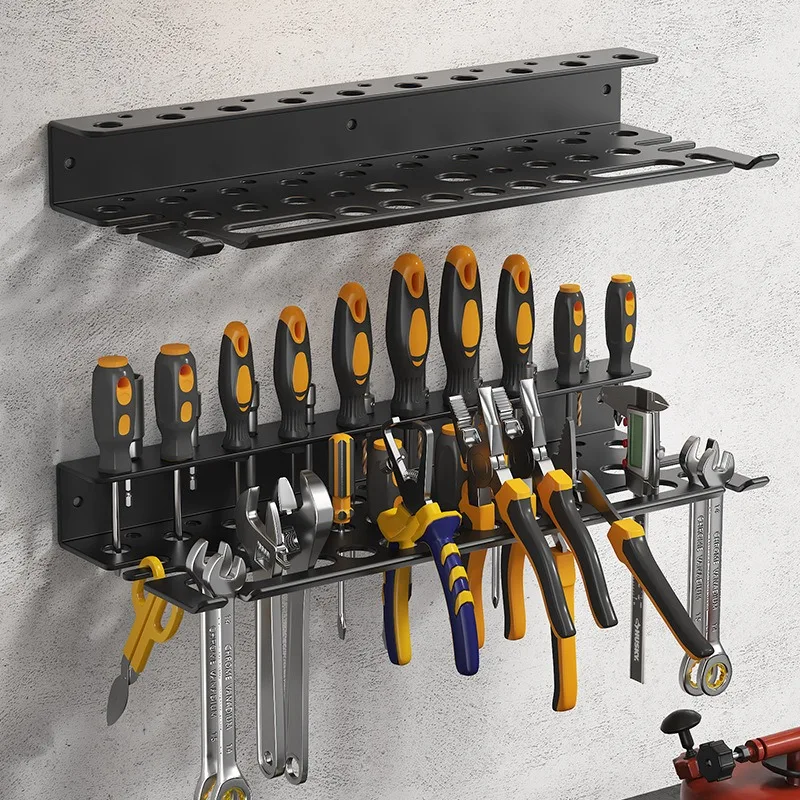 

Wall Mounted Hardware Tool Storage Rack Organizer Holder for Screwdriver Hammer Pliers Wrench Garage Display Shelf Holder