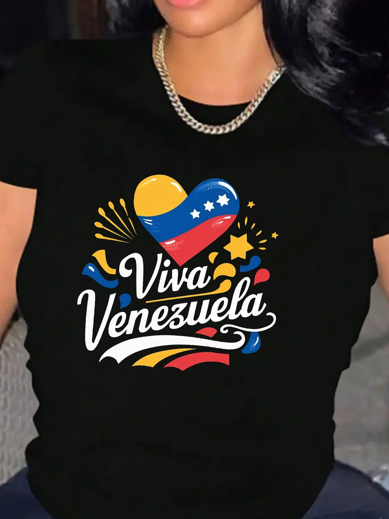 Viva Long live Venezuela women\'s comfit t-shirt  2024 -DJT -Trump -Trump Survived -USA Freedom -Donald J Trump Menswear