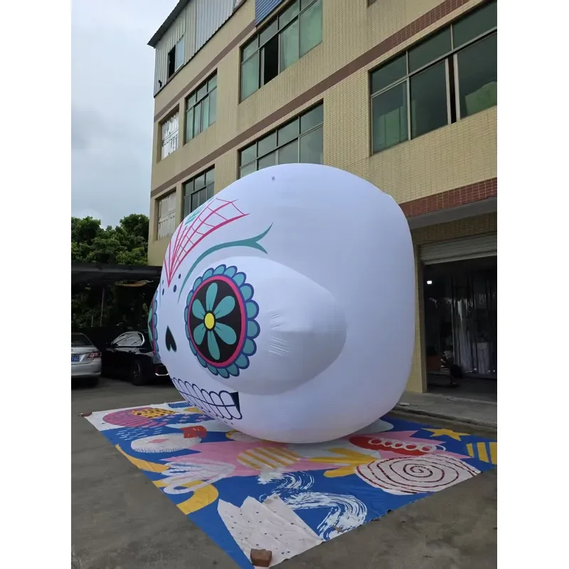 13ft Tall Waterproof Weather Resistant Day of the Dead Calavera Sugar Skull Inflatable Advertising Decoration