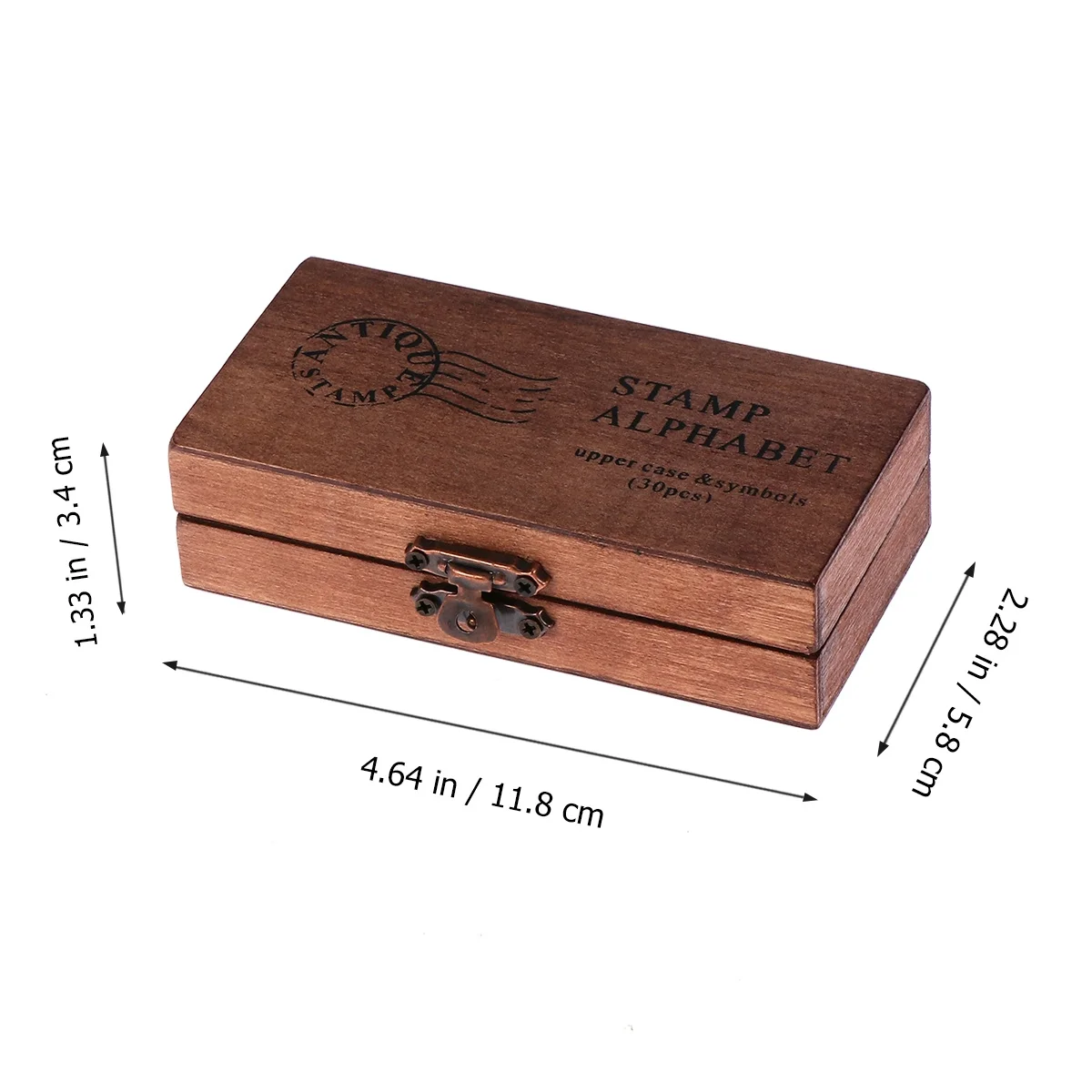 

30Pcs Letter Seals Retro Wooden Box Brass Buckles DIY Stamps for Security Customs Banking Legal Anti-Counterfeiting