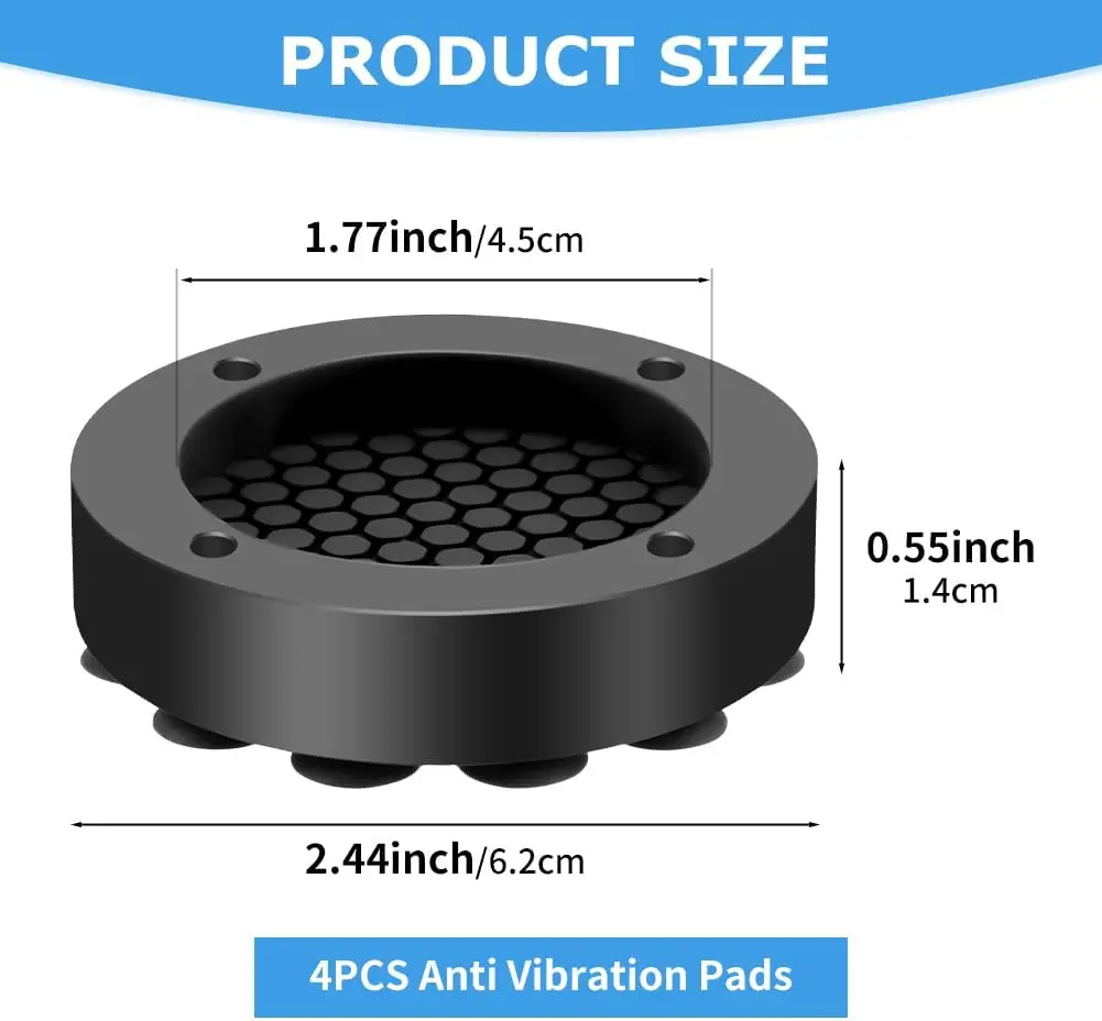 4PCS Anti-Vibration Washing Machine Foot Pads Noise Cancelling Laundry Room Floor Protection for Washing Machines