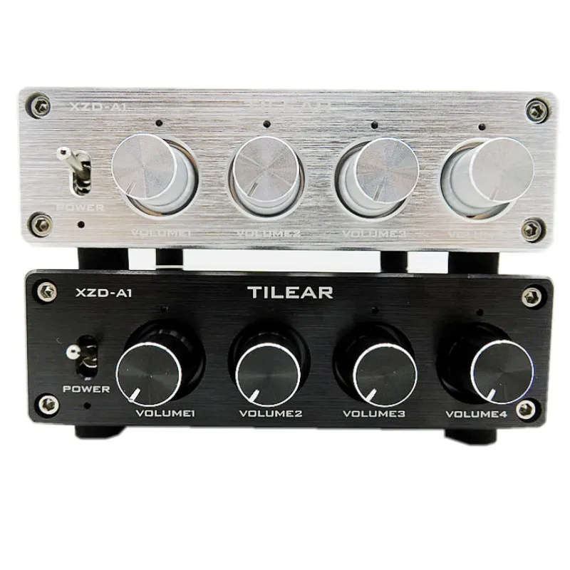 HIFI ضياع 1 المدخلات 4 الناتج RCA محور الصوت الموزع إشارة محدد الجلاد لهجة حجم ل مكبر للصوت مجلس المسرح المنزلي