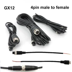 1/3/5/10/20M 4 Pin GX12 12mm core male to female Aviation Extension Video connector power Cable for car Truck Bus Monitor Camera