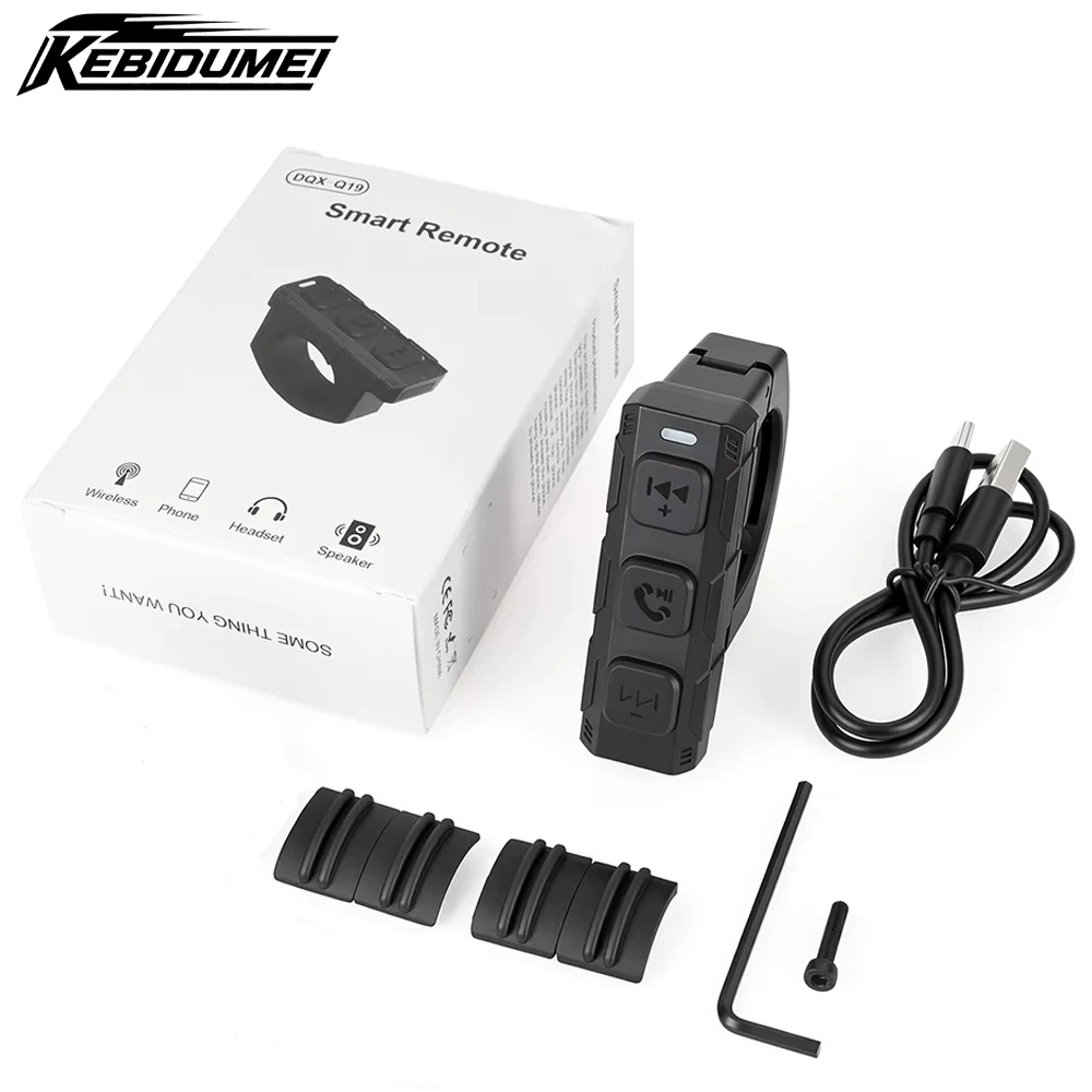 Motorcycle Handlebar Control Remote Button Media Bluetooth Remote Controller Music Player For Helmet Headset Outdoor Cycling