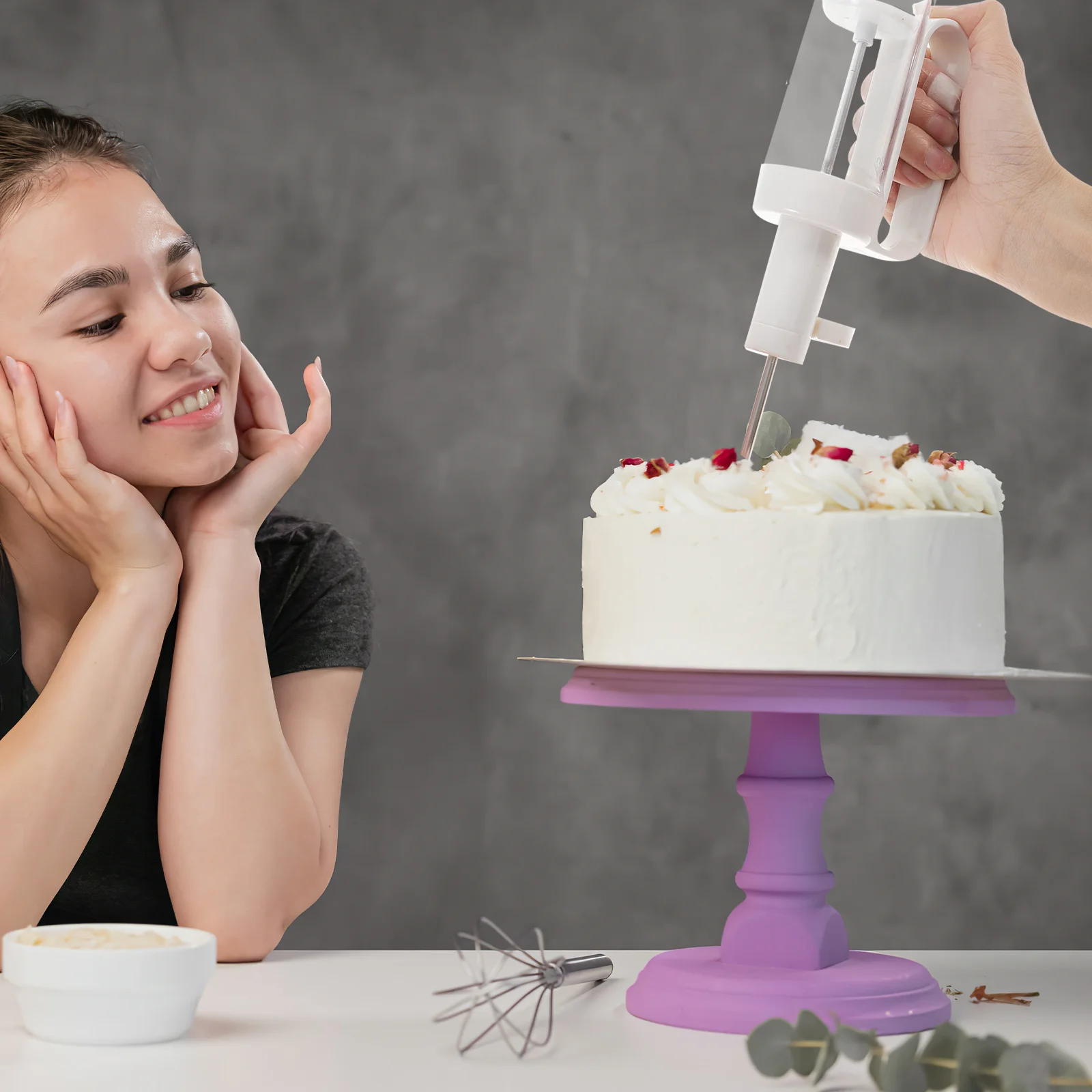 

1Set Baking Tools Cookie Press Kit Plastic Biscuit Maker Easy Clean Replaceable Tips Home Baking Gift Cookie Maker