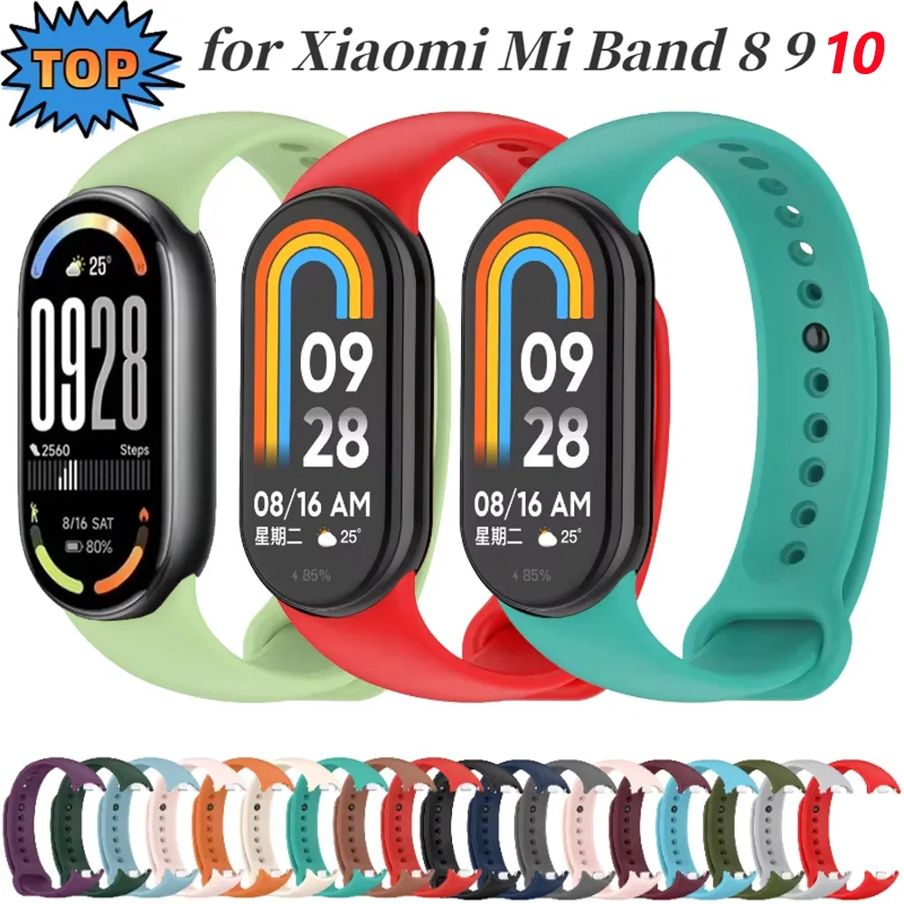 

Silicone Strap for Xiaomi Mi Band 8 9 10 Smartwatch Replacement Soft Bracelet Wristband Belt for Mi Band 8 9 Correa Accessories