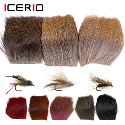 ICERIO 1 Piece Natural Deer Hair Patch Dry Flies Hopper Caddis Wings and Bodies Spinning Bass Bugs Fly Tying Materials