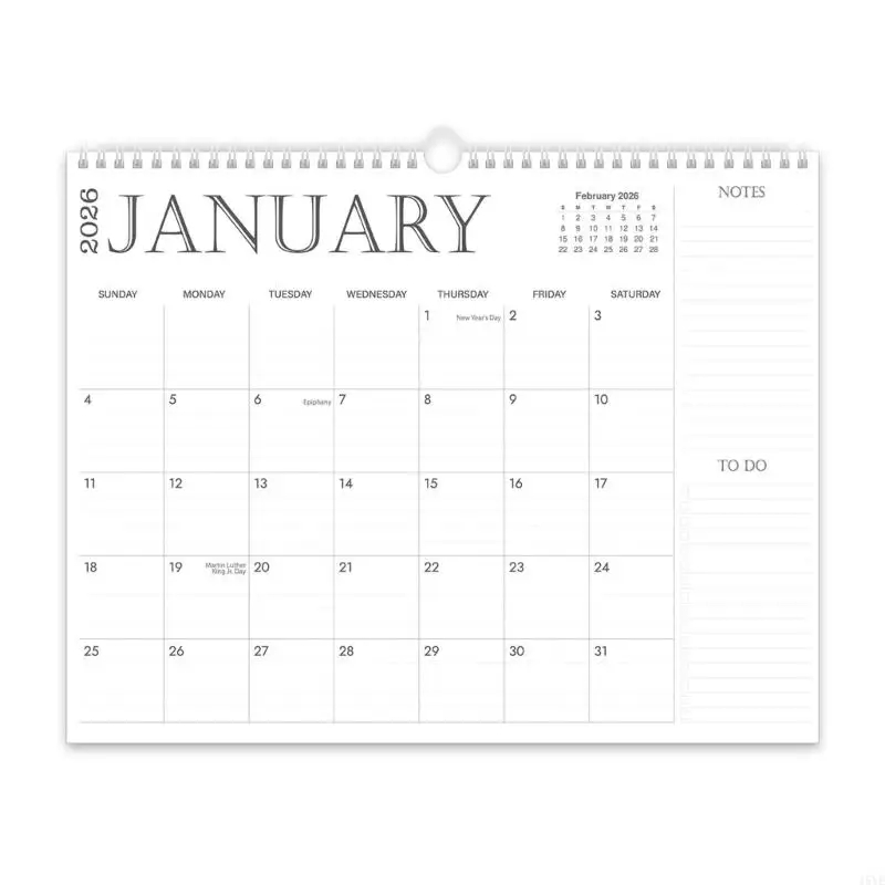 2026-2027 Wall Calendar from Jan 2026 to Jun 2027 Twin Coil Binding Calendar