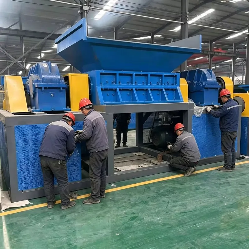 Customized Rubber  Waste Plastic Shredder Tire Paint Bucket Waste Shredder With Screening Function Double-axis Shredder