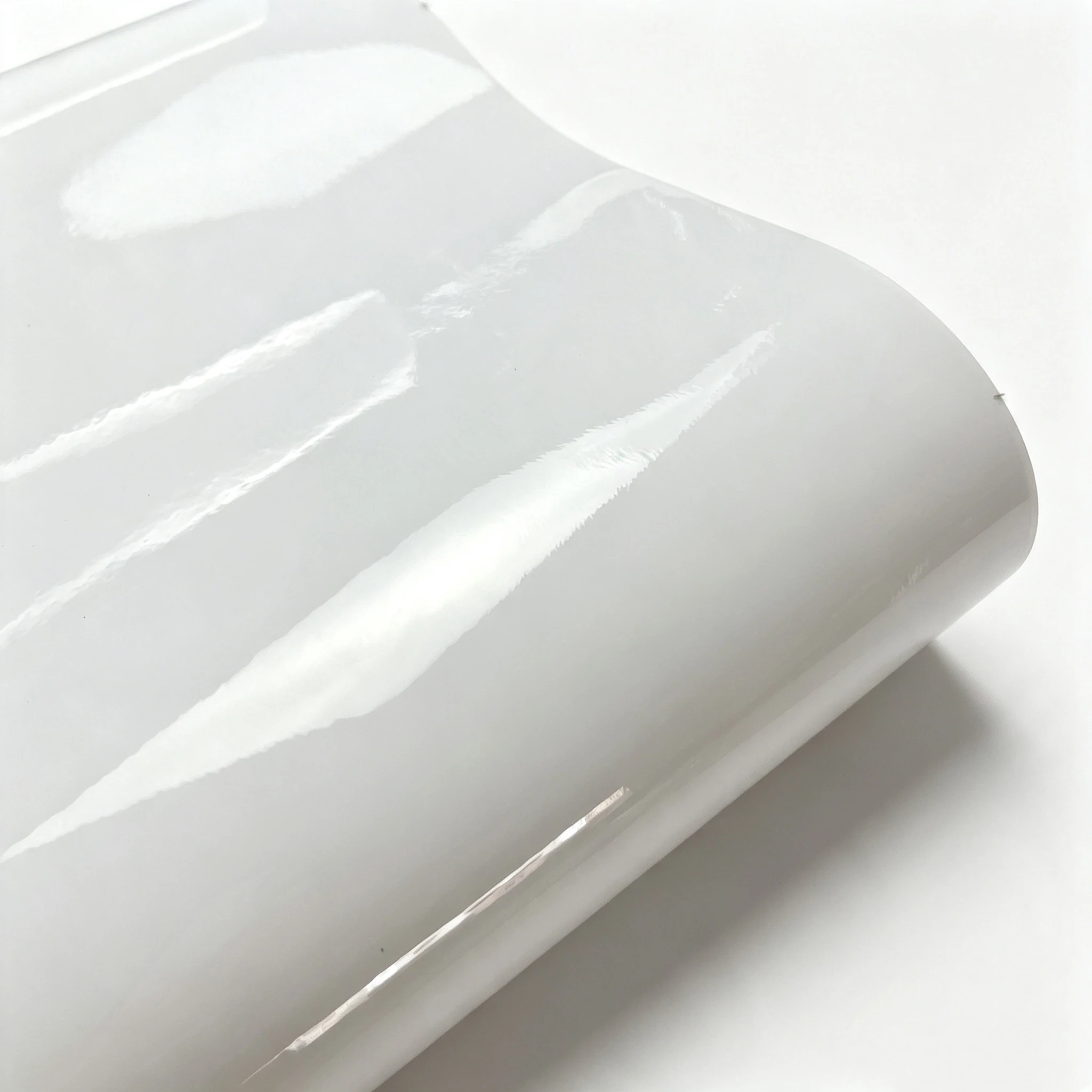 Glossy White PVC Vinyl Wrap Film With Air Release Self Adhesive DIY Car Motorcycle Furniture Decoration Sticker