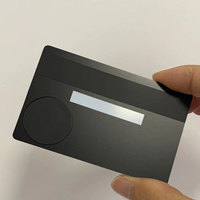 4442 chip slot nfc contactless Metal business card , metal credit card with strip , signature and nfc chip