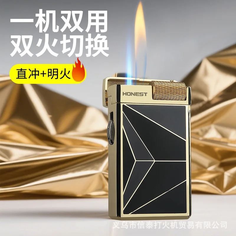 

Luxury Cigar Lighter High-End Business Gift - Baicheng Visible Transparent Gas Tank torches lighters butane