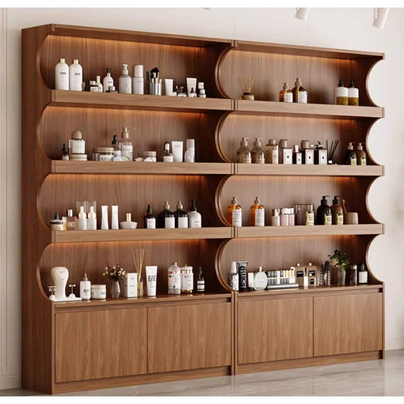 custom.Display Cabinet with Lights Paint-Beauty Salon Supermarket Multi-Layer Storage Cosmetics