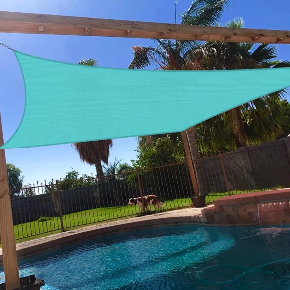 

16' x 20' Sun Shade Sail Rectangle Outdoor Canopy Cover UV Block for Backyard Porch Pergola Deck Garden Patio (Turquoise)