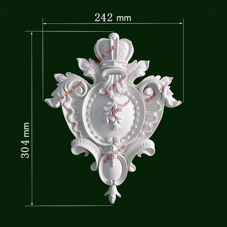 PU Wall Moulding Polyurethane Lintel Badge Decoration Classic European Style Decor Fireplace Portal Decorative Element Ornament