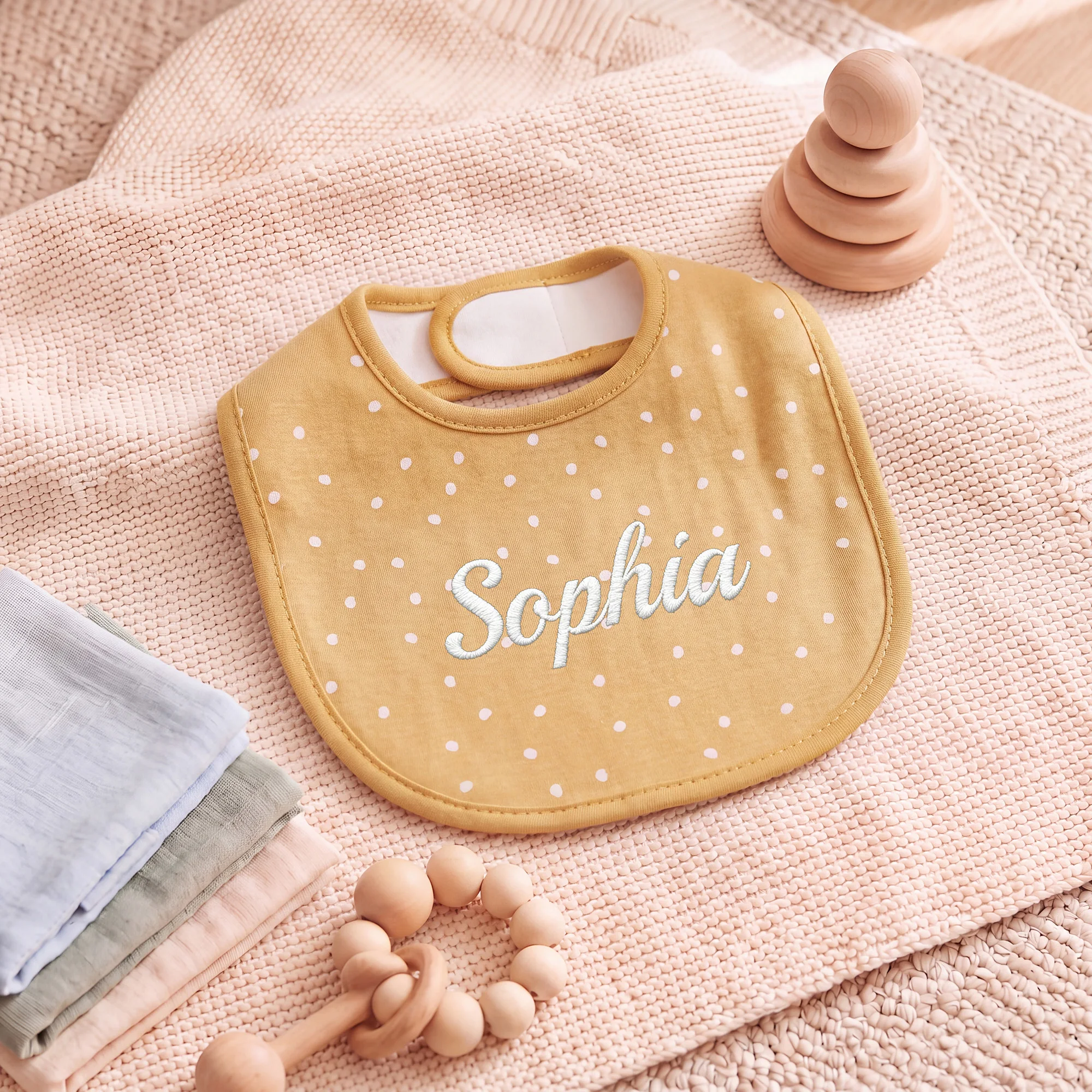 1PC Custom Embroidered Baby Bib Personalized Name Toddler Feeding Bib,Newborn Shower Gift for Baby Boys Girls