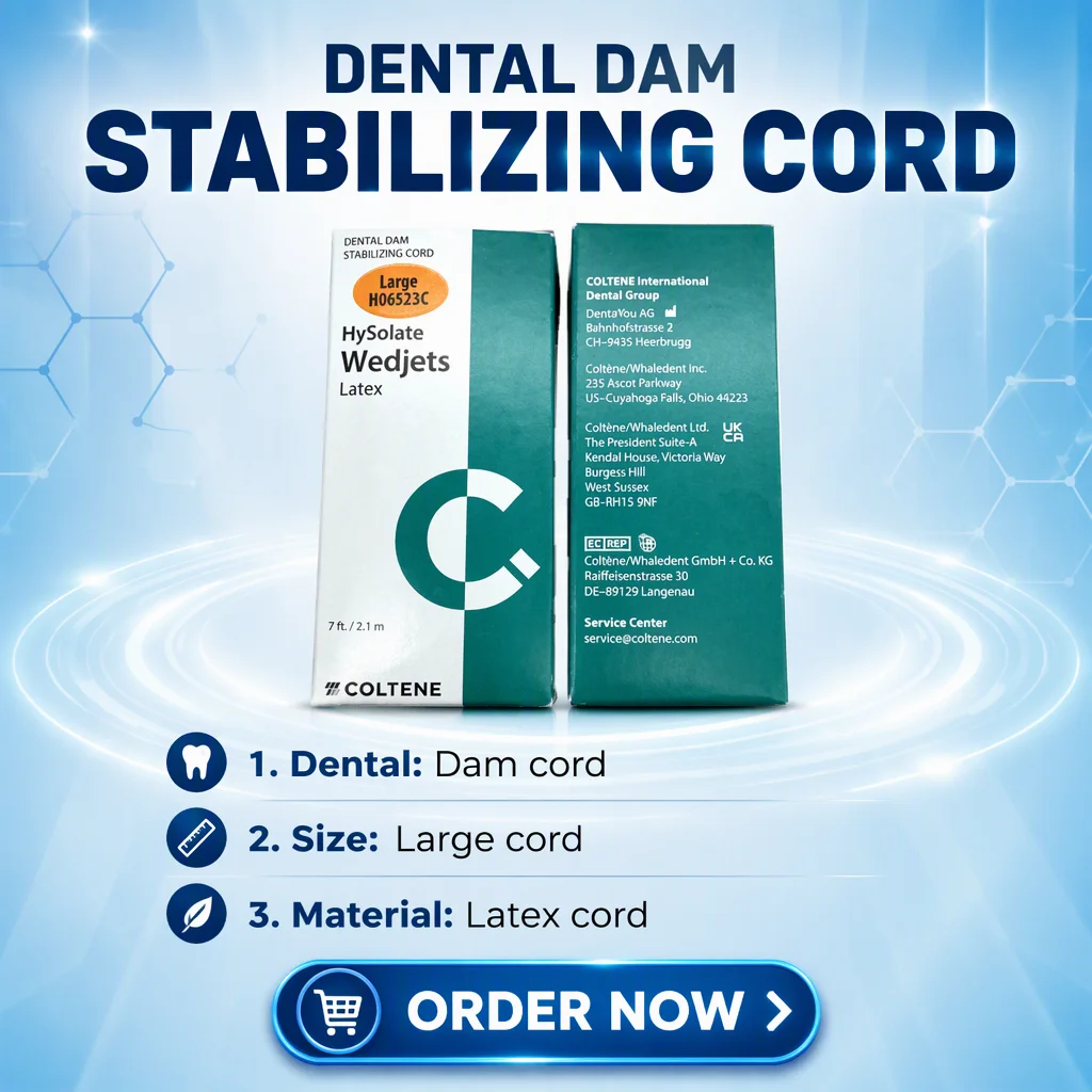 Coltene HySolate Wedjets Dental Rubber Dam Stabilizing Cord | Latex | Small & Large Sizes | Dental Isolation Cord for Rubber Dam