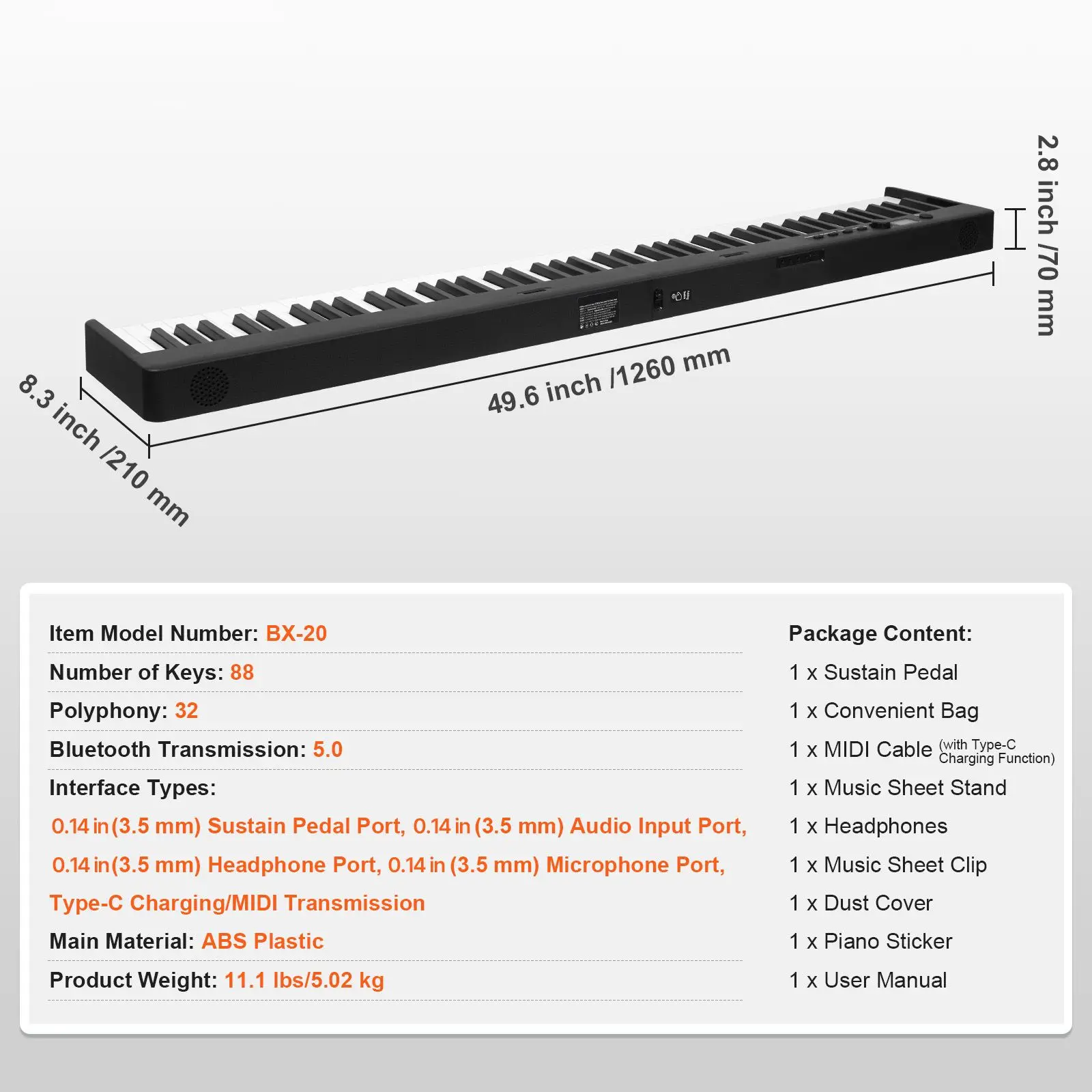 88 Key Folding Keyboard Piano, Bluetooth & MIDI, Portable Electronic Digital Foldable Piano with Sustain Pedal Bag Touch Sensitive Keys Headphones, Rechargeable for Beginners Teens Adults, Black