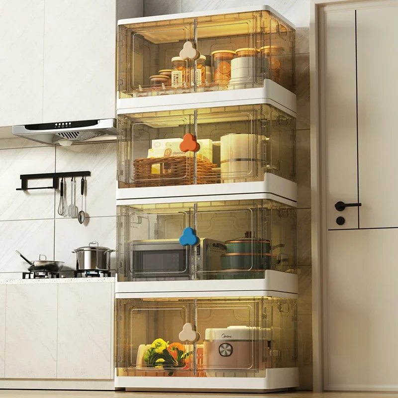 Installation-free folding storage box, household locker, baby and children's wardrobe, clothes, snacks, toys, turnover box