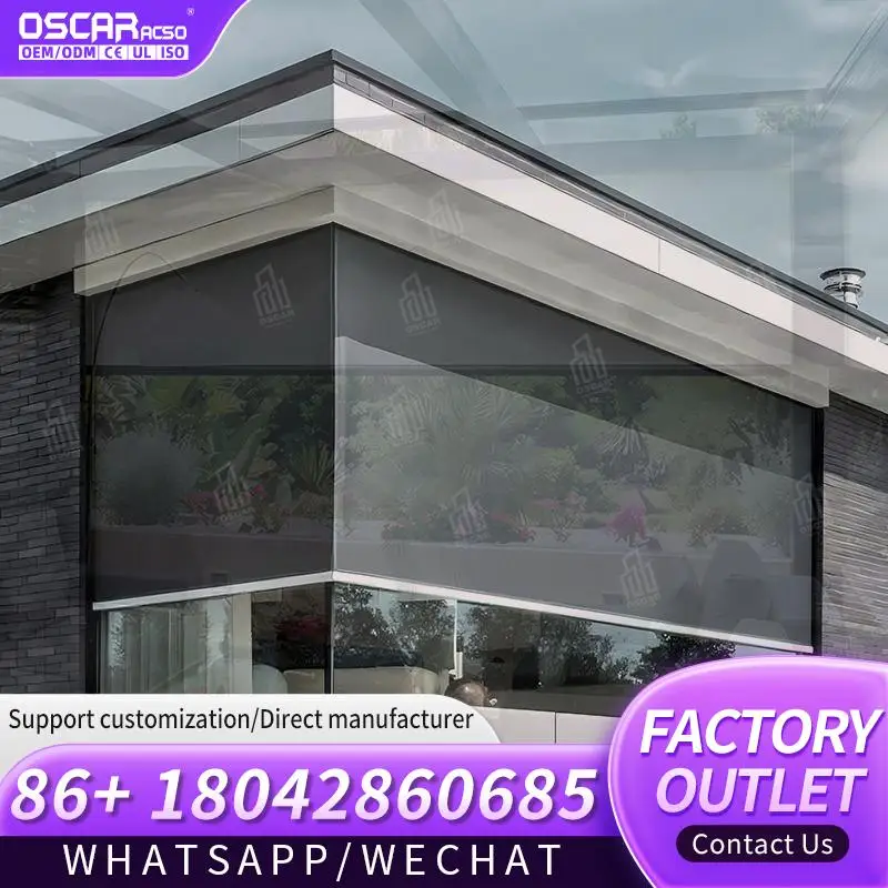 

Large Width 12 M Motorized Roller Blinds for Outdoor Zip Track Blinds Shades Customizable Versatile Window Coverings Ideal for P