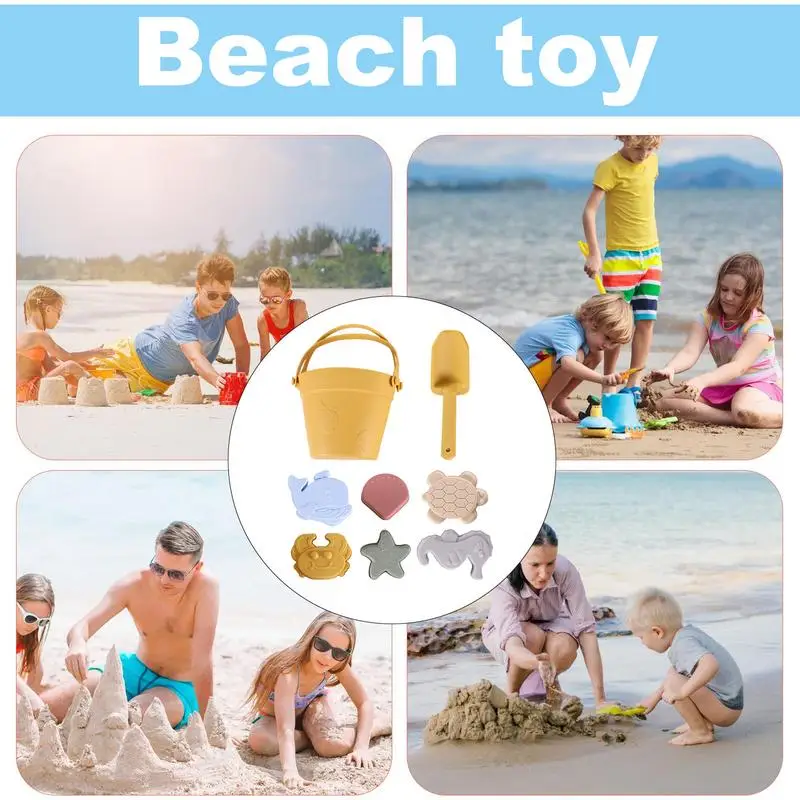 Sand Toy Set 8PCS Sand Bucket Set Backyard Game For Kids Ages 3 Children Outdoor Toys Boosts Fine Motor Skills