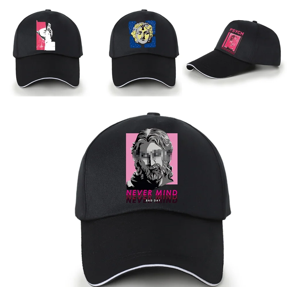 Unisex Baseball Caps Outdoor UV Protection Sun Hat Sport  Hip Hop Snapback Caps Summer Golf Hats Men Black Cap Sculpture Pattern