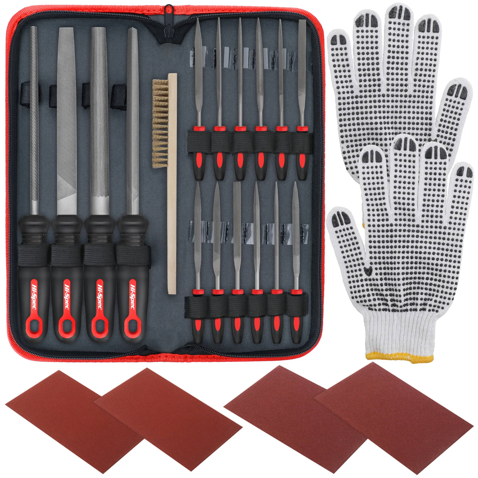 

Hi Spec 17pcs File Set Metal Steel Hand Files Kit Round Triangle Flat Needle Files for Wood Metal Grinding Shaping Repair DIY