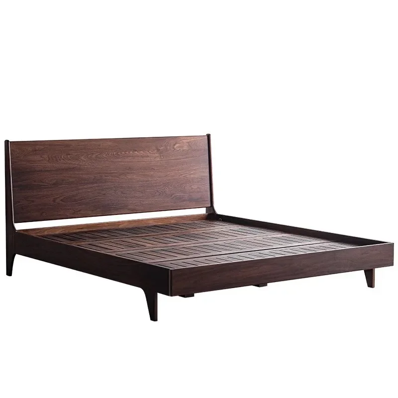 Black walnut solid wood bed